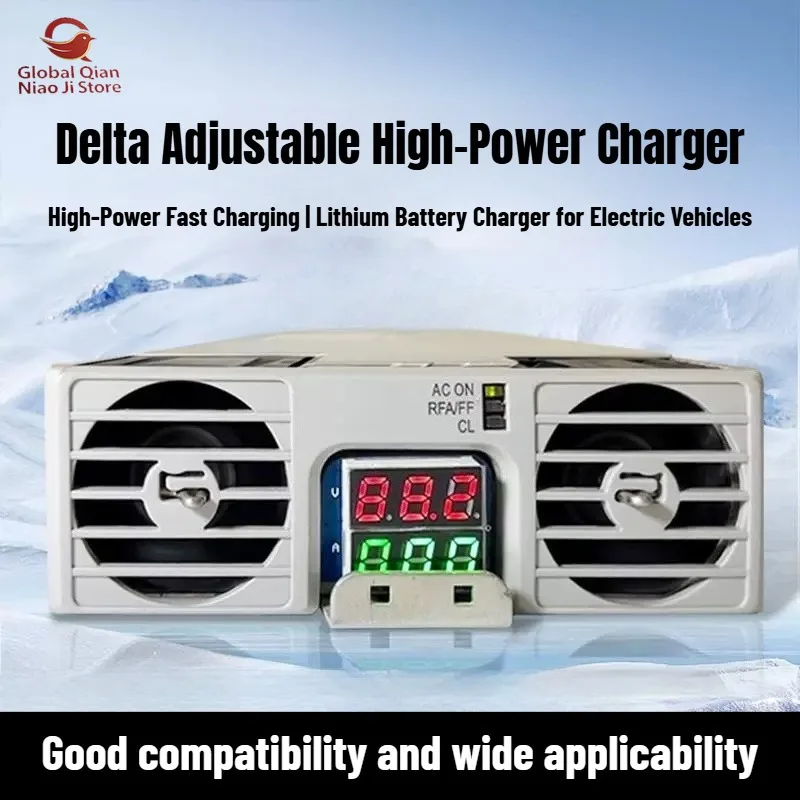 High-Power Adjustable Lithium Battery Charger with Current Voltage Settings up to 30A 50A - Efficient Charging Device
