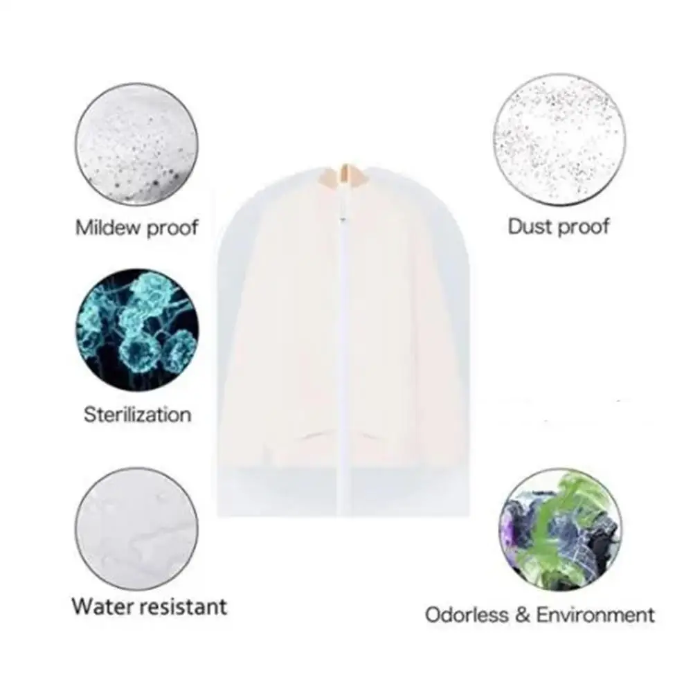 Clothing Dust Cover Fully Enclosed Clothes Cover With Zipper Clothes Bags Hanging Wrinkle Resistant Clothes Storage Bag 1pc