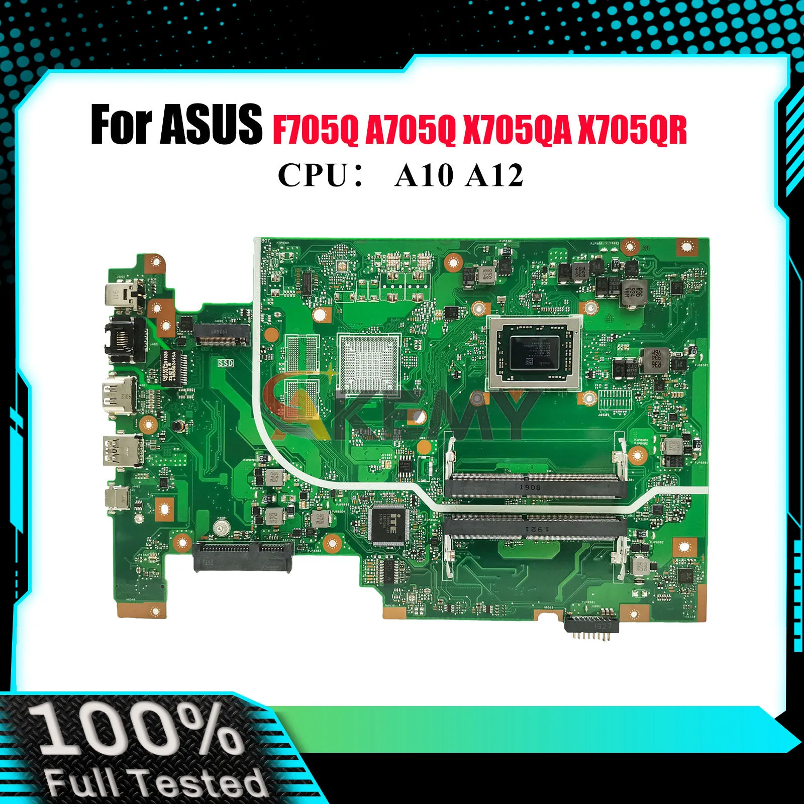 

X705QA Материнская плата для ноутбука ASUS VivoBook A705Q F705Q X705QA X705Q X705QR Материнская плата с процессором A10 A12 100% тестирование ОК быстрая доставка