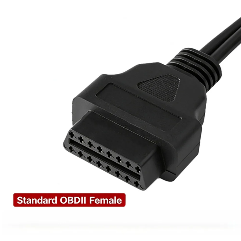 For Harley Davidson 4Pin 6Pin to OBD2 16Pin Diagnostic Adapter Cable, 2-in-1 Motorcycle OBD Scanner Extension Cord for ELM327