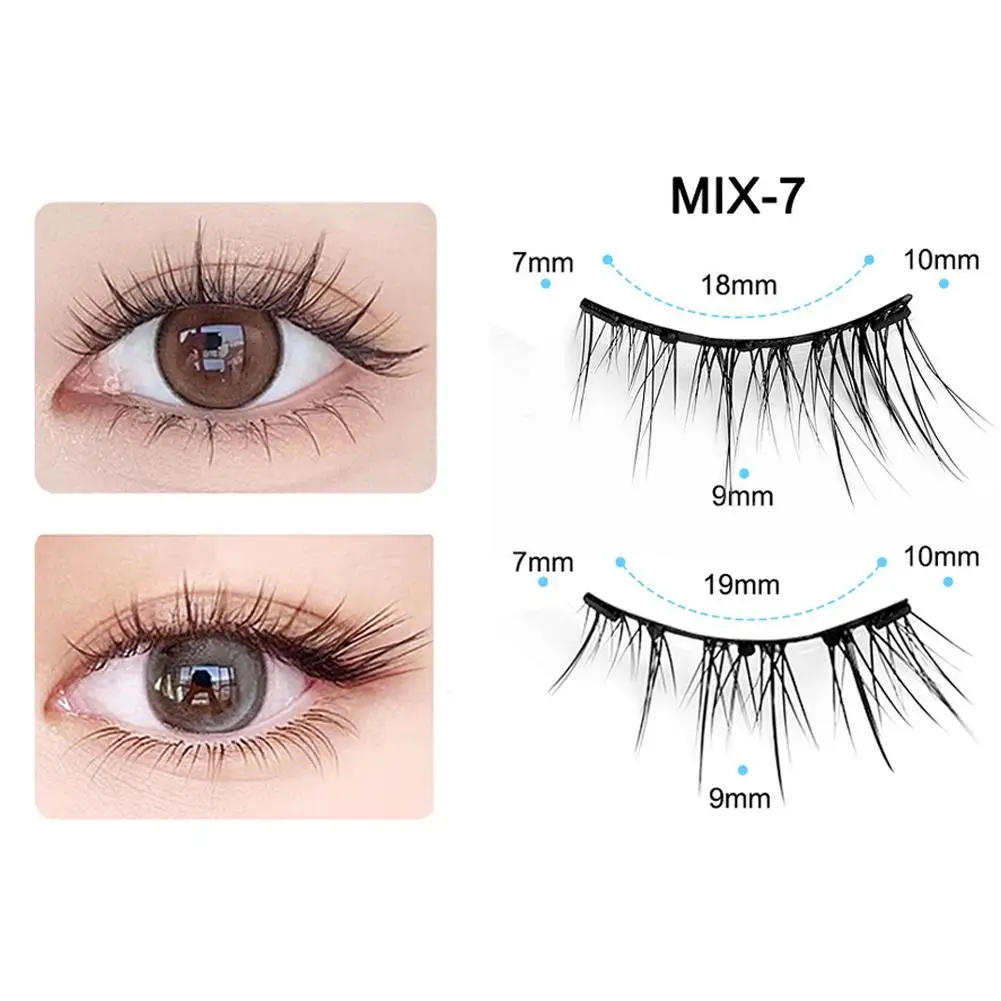 แม่เหล็กขนตาปลอมชุดหลายสไตล์สวมใส่ง่ายReusableการยึดเกาะFalse Eyeต้องใช้ไม่มีอุปกรณ์ขนตาแต่งหน้ากาวU2Y6
