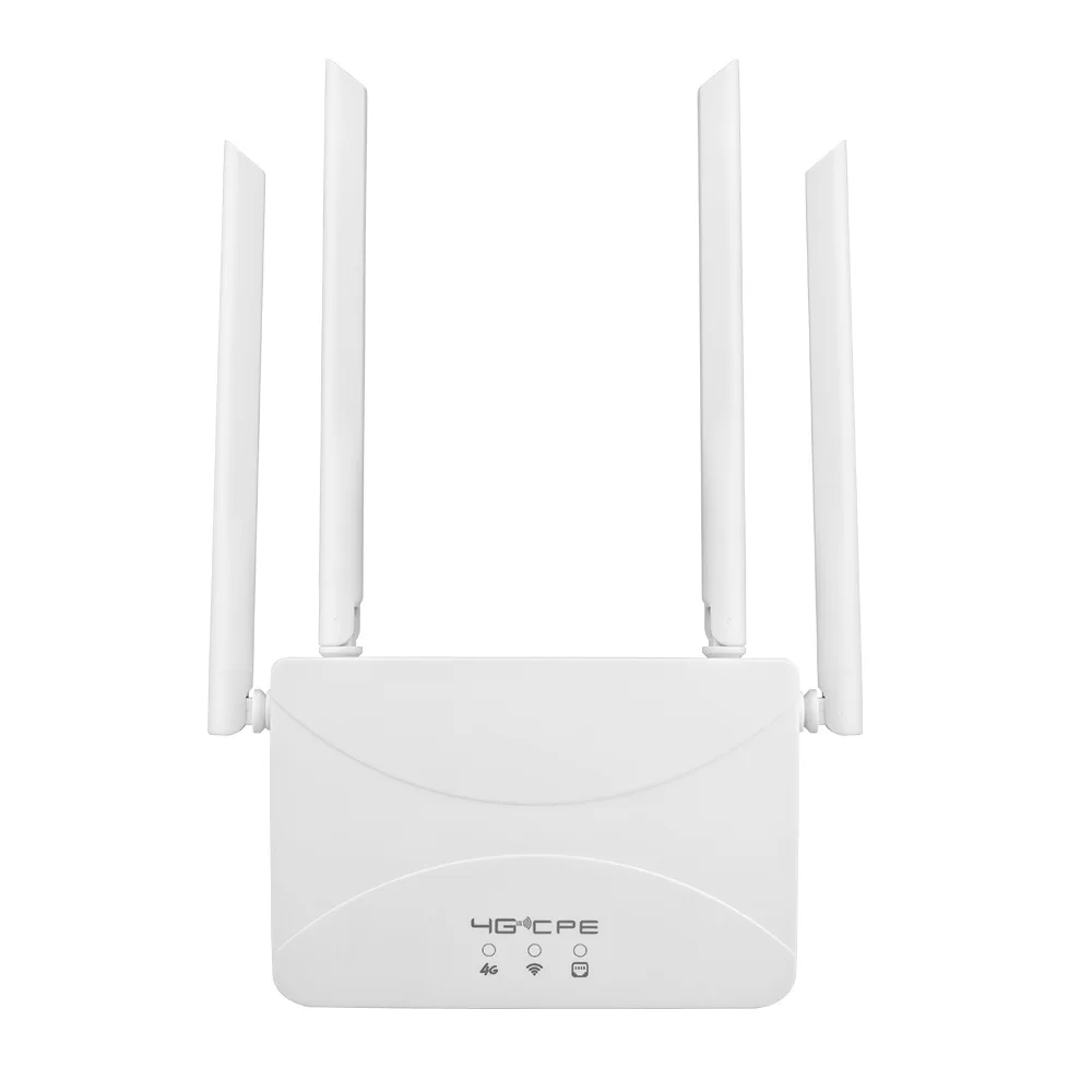 4G wireless router plugged into SIM card, four-antenna home broadband Internet router 4G WiFi Router