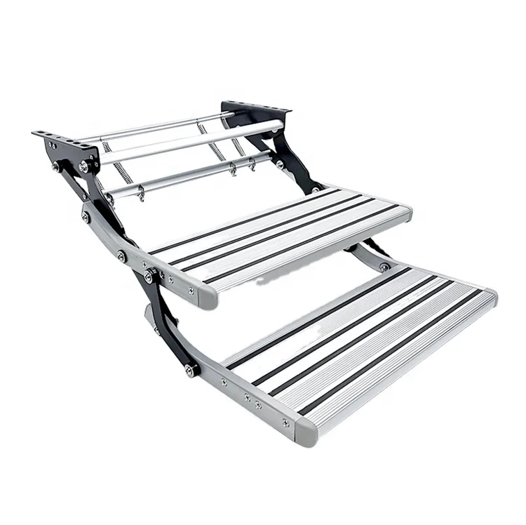 

XUHE Anti-slip High Strength Double Steps With Control And LED Aluminum Caravan Camper Trailer RV Steps