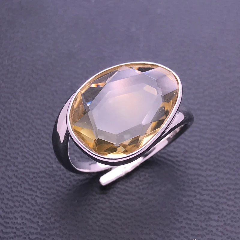 Trendy Natural Tiger Eyes Ring 925 Sterling Silver White Crystal Pink Quartz Lapis Gemstone 12*16mm for Women Party Jewelry Gift