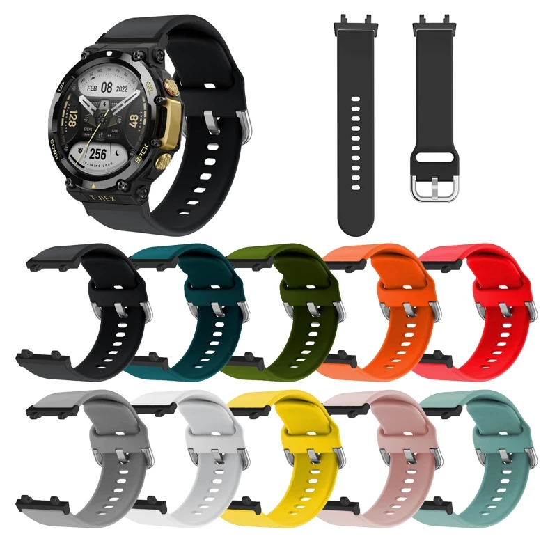 Dây Silicone Cho Huami Amazfit T-REX 2 Dây Đeo Đồng Hồ Thông Minh Smartwatch Phụ Kiện Đeo Tay Thay Thế Vòng Tay Correa TREX 2 Dây Đeo