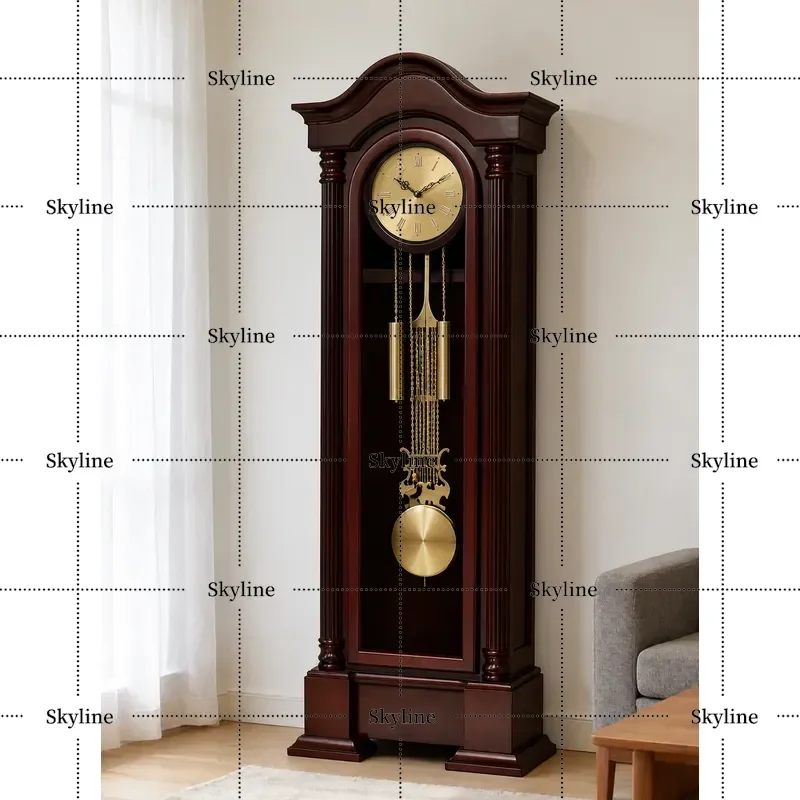 for German Helmler Floor Clock Living Room Home New Chinese Retro European Polaris Old-fashioned Table Vertical Pendulum