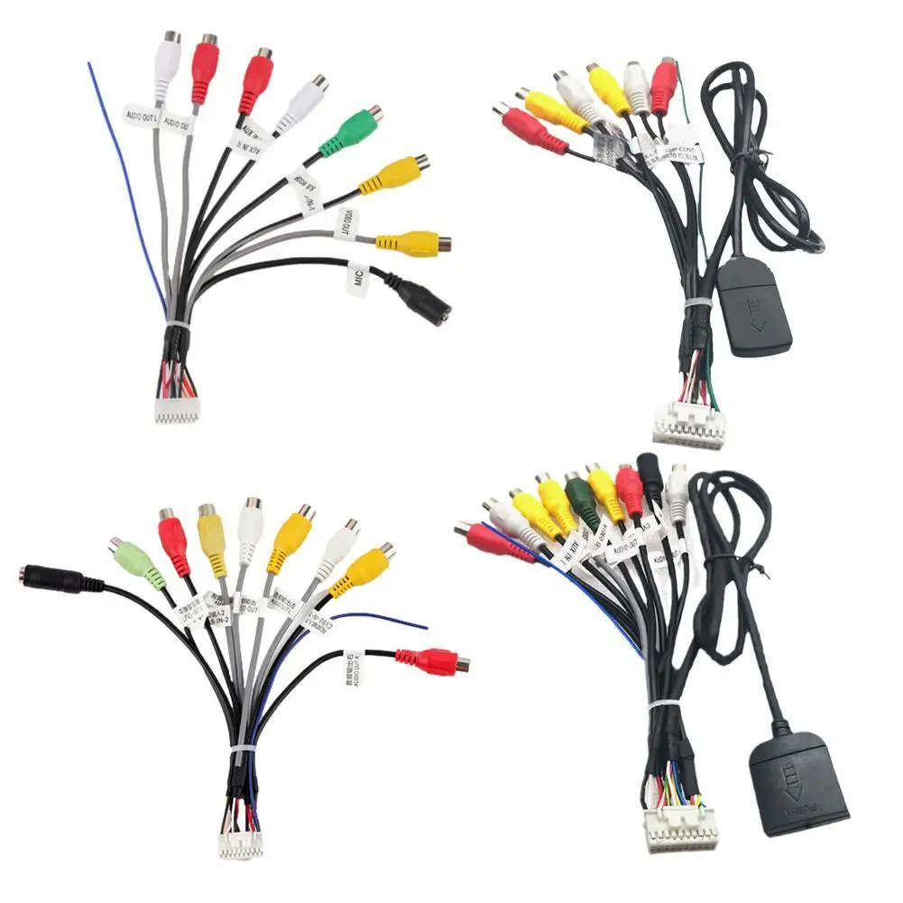 20-poliger Stecker Autoradio-Funk kabel RCA-Ausgang Aux-Kabelbaum-Kabelst ecker mit Lüfter kopf für Zhang xun Android-Navigation