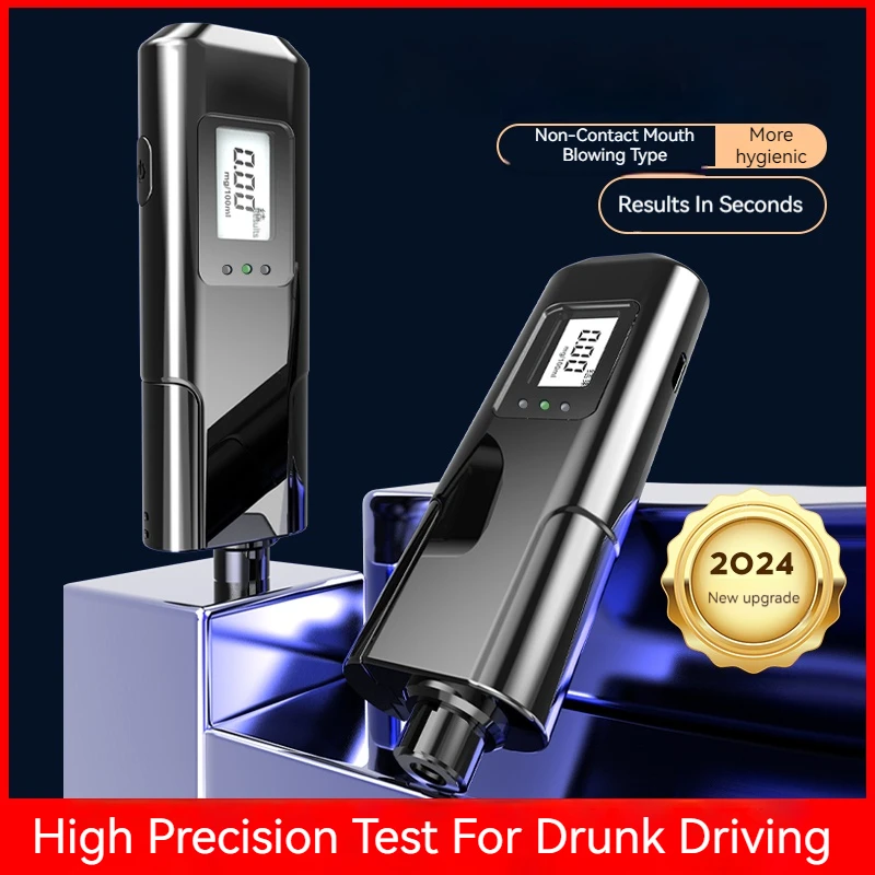 Non-Contact Digital Alcohol Tester Gas Analyzer Professional Alcohol Detector Breathalyzer Police Alcotester Drunk Driving Test