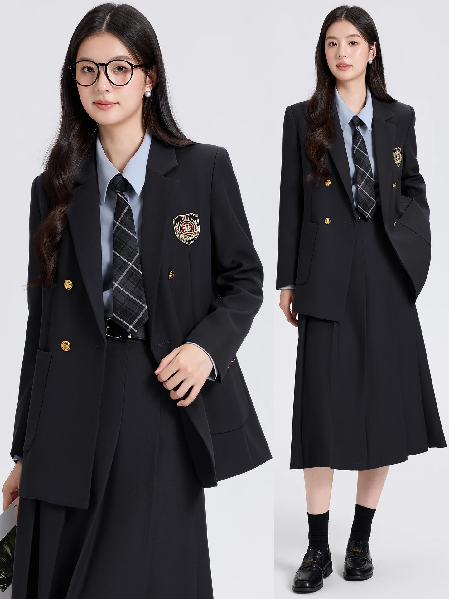 

College Style Women's Suit Set Professional Interview Fashionable Two-Piece Skirt Outfit Autumn New Arrival Anti-Aging