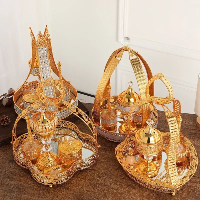 Luxury Zinc Alloy Incense Burner Set European Classical Style Portable Ornament for Home Decoration Personalized Design
