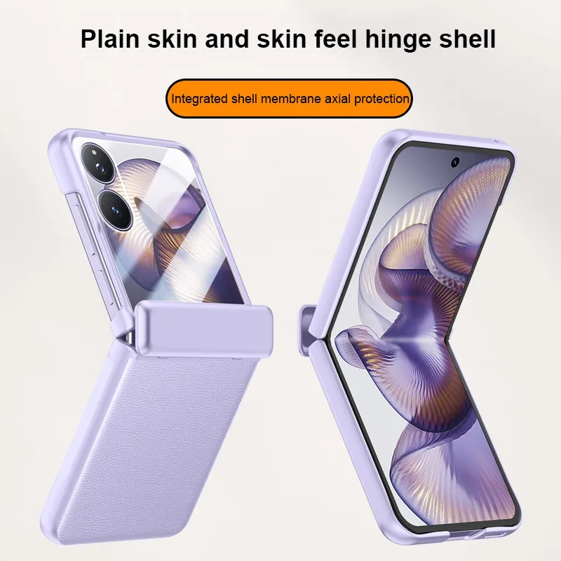 

Кожаный чехол Skin Feel для Xiaomi Mix Flip 2 5G с магнитным шарниром, ударопрочный, с закаленным стеклом