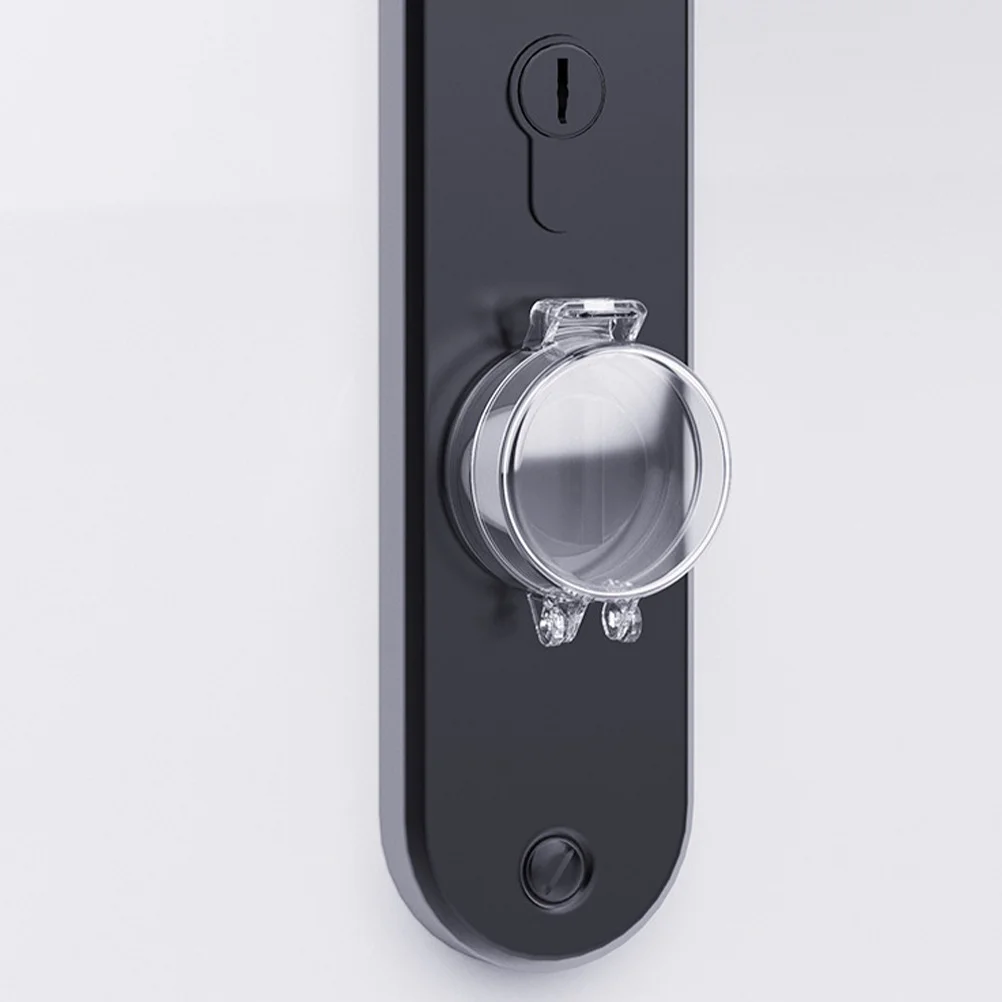 4 قطعة أقفال باب سلامة الطفل غطاء زر ضغط شفاف للمنزل Babyproofing سهلة التركيب لا يتطلب أدوات حريزعلى الأطفال #5