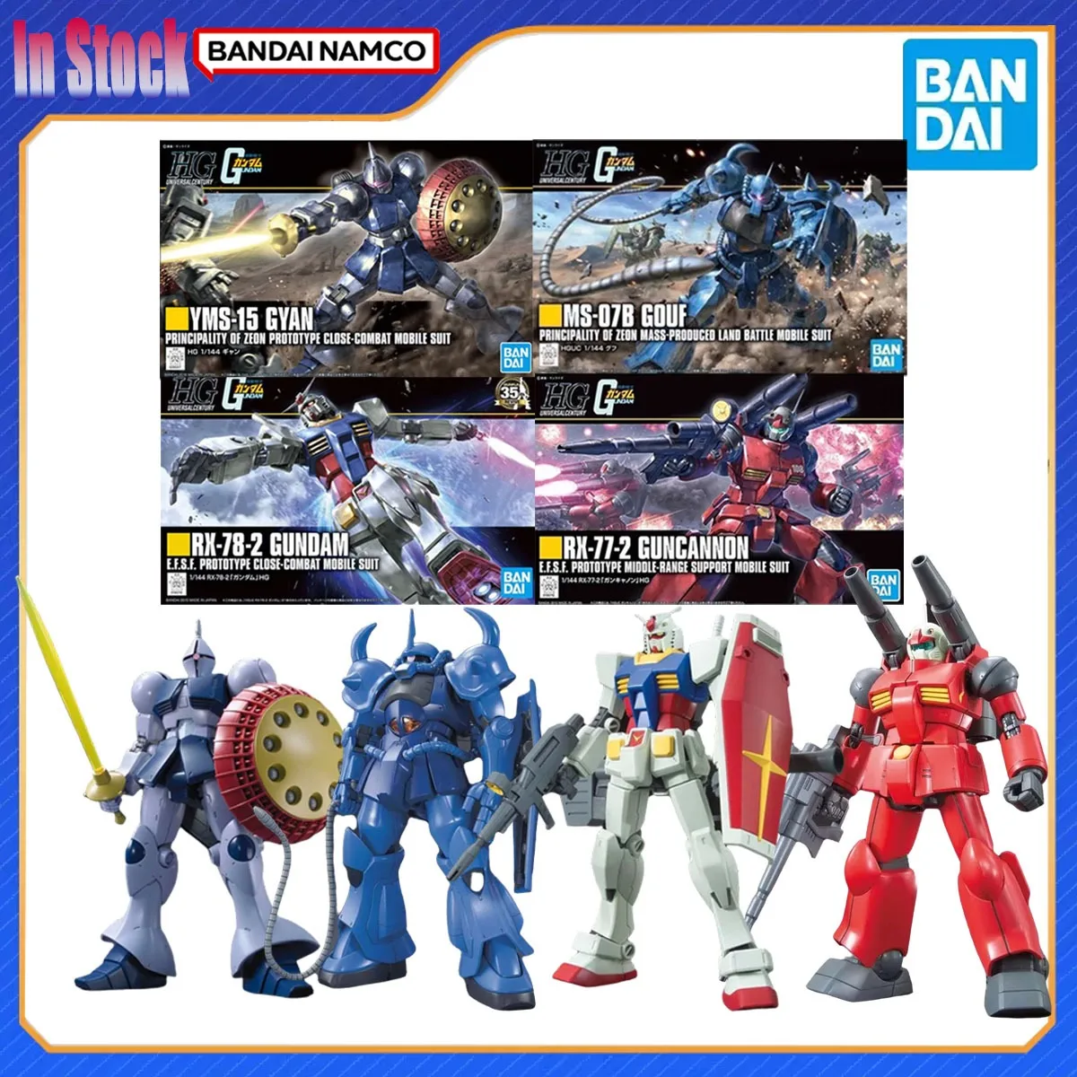 

Подлинная Bandai Original HGUC Gyan Gouf RX78-2 Guncannon Фигурка Gunpla Фигурка Модель Наборы Подарок для детей Строительный комплект