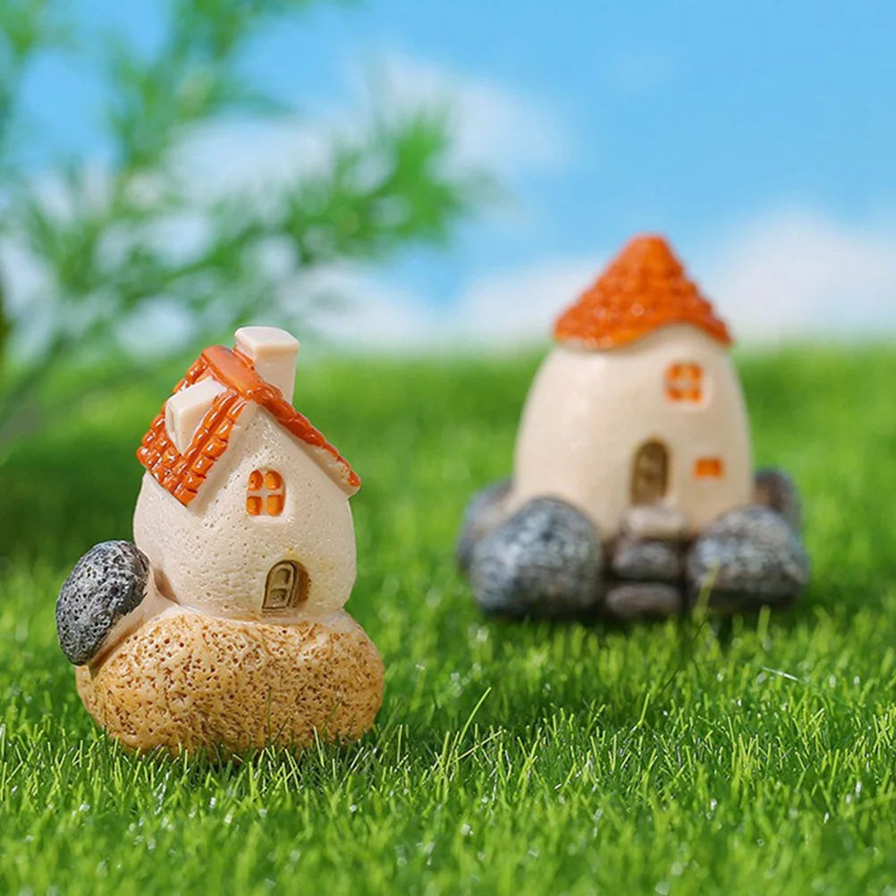 

3Pcs Miniature Houses Resin Weatherproof Garden Decoration Micro Landscape Accessories Bonsai Craft Supplies Outdoor Small