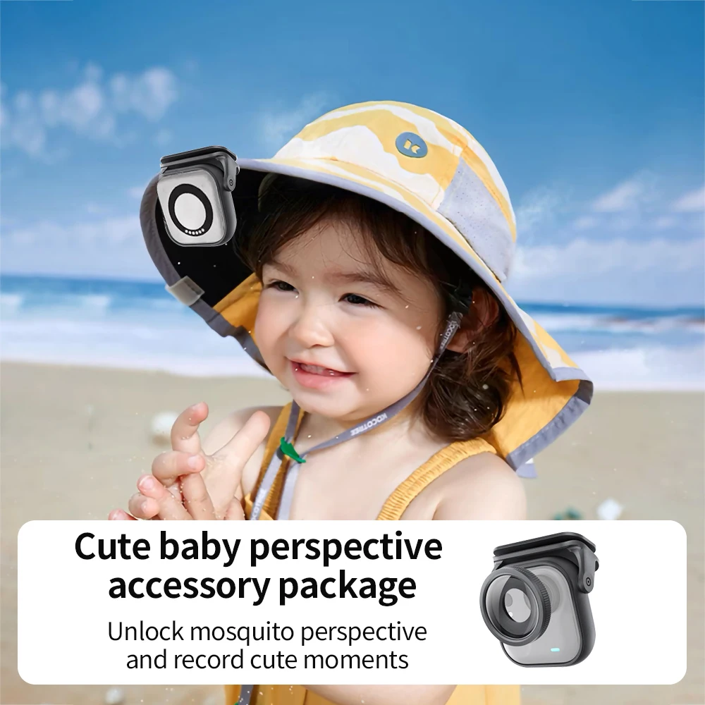 For Insta360 Go Ultra Camera HD Optical Glass Macro 10X Lens Filter Adjutable Cap Clip Frame Adapter Mini Selfie Stick Kit