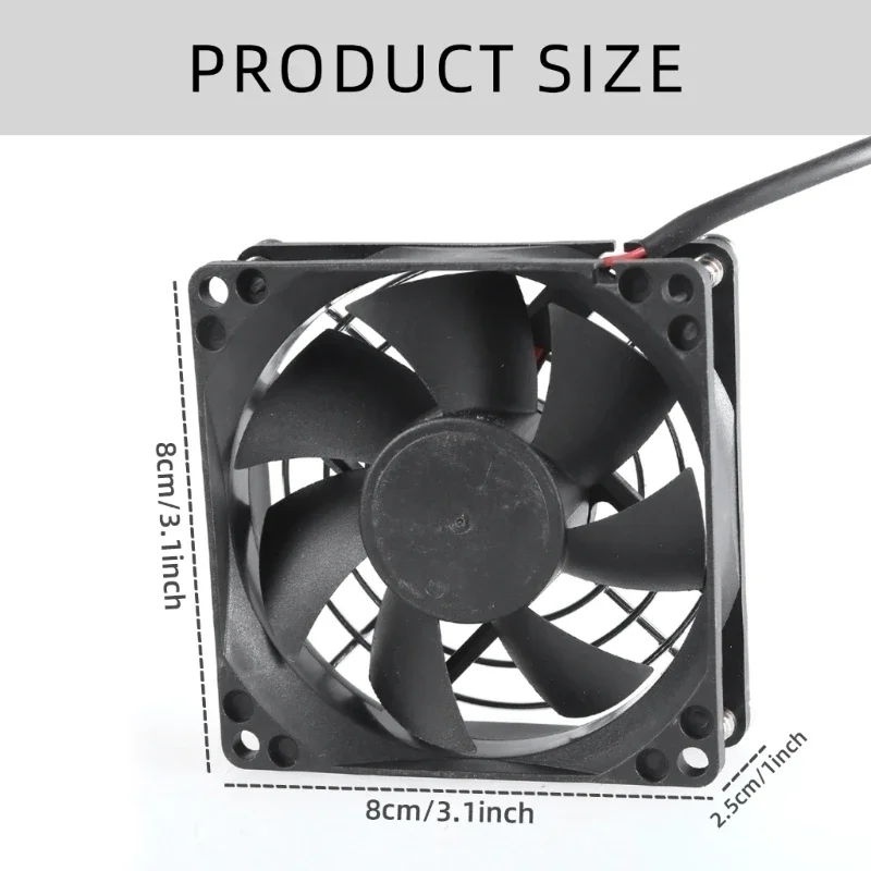 مروحة تبريد خزانة USB هادئة مع التحكم في درجة الحرارة 80 مم للمسرح المنزلي ومنازل النبات