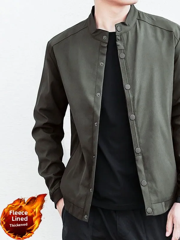 

Утепленная флисовая куртка для мужчин на весну-осень, повседневная универсальная мужская куртка из дышащего полиэфирного волокна, длинная модель