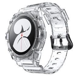 Correa transparente y funda para Samsung Galaxy Watch 5, 4, 40mm, 44mm, banda deportiva de silicona, pulsera suave transparente, accesorios de reloj