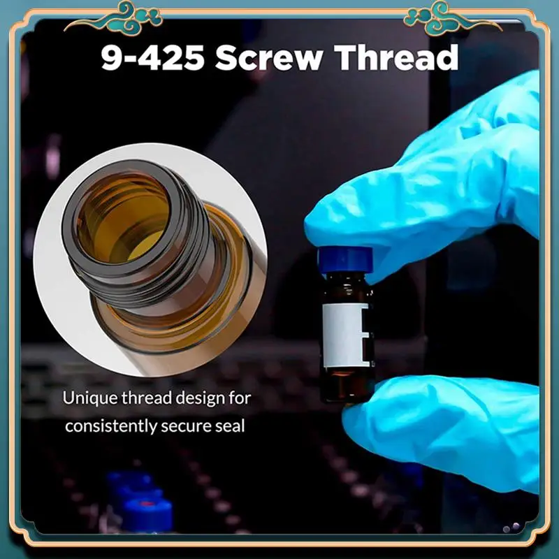 ABJG-300 Pack قوارير عينة أوتوماتيكية، قوارير HPLC سعة 2 مل، 9-425 قوارير كهرمان للمختبر مع مكان للكتابة والتخرج، غطاء لولبي، كهرماني