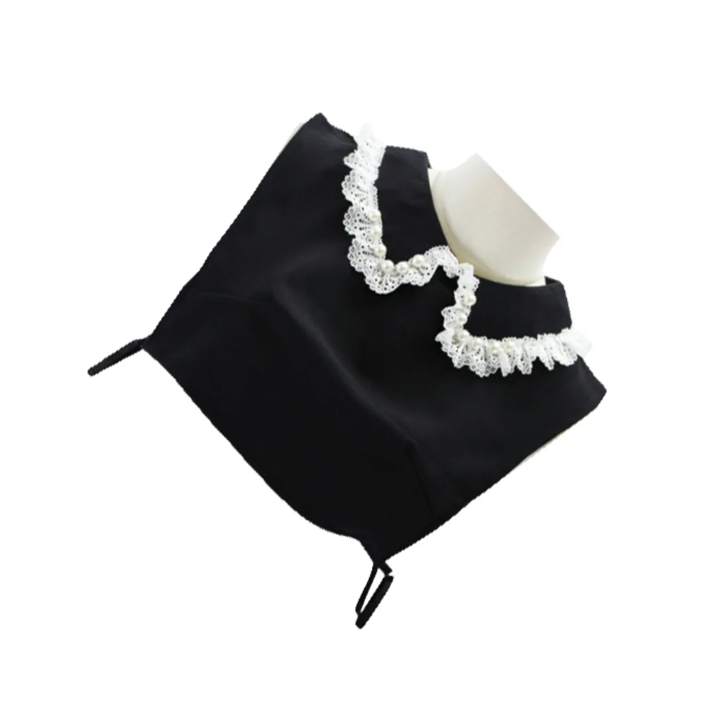 

Woman Lace Collar Embroidery Corsage Exquisite Hollow Neckline Clothes Fake Collar for Decoration (Black)