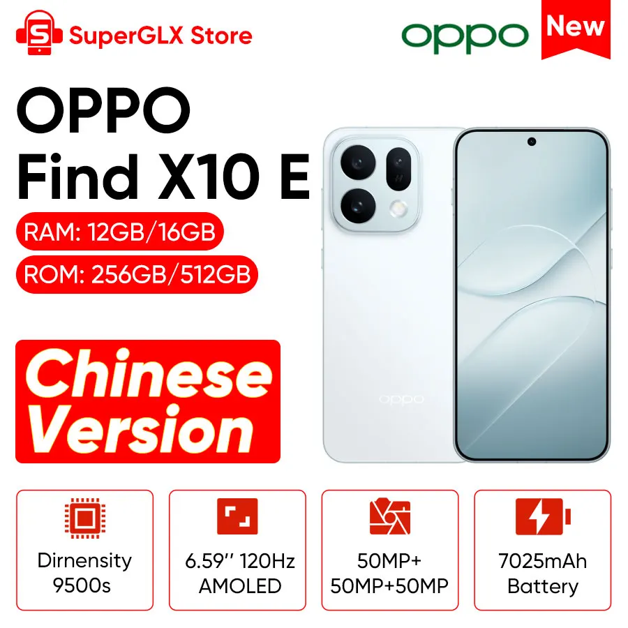 Chinese Version OPPO Find X10 E 5G Smartphone MediaTek Dimensity 9500s 6.59" 120Hz AMOLED Display 50MP Camera 80W SUPERVOOC NFC