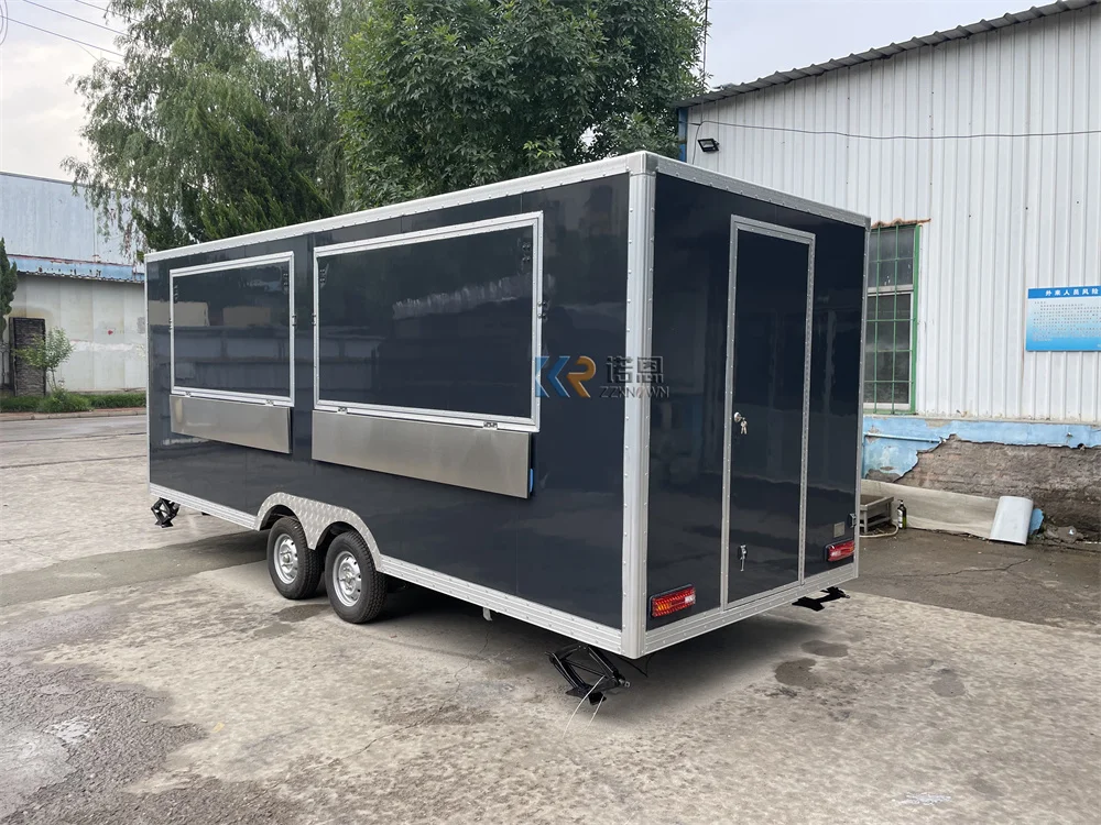 Commercial  Food Truck Sale With Fully Kitchen  Equipments Coffee Carts Street Mobile Fast Food Trailer