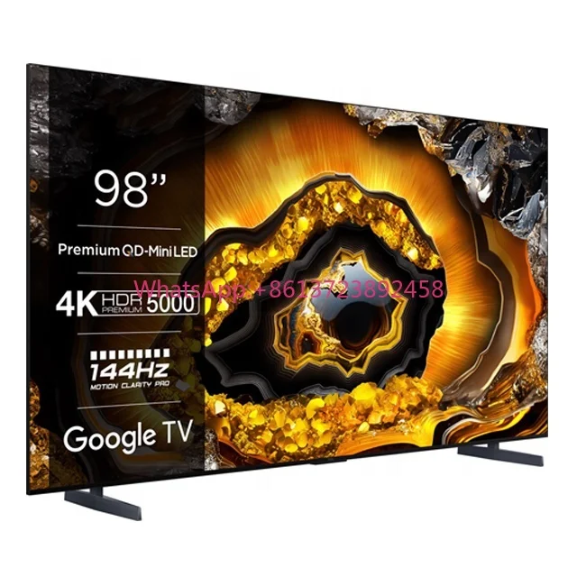 Gaming TV 144hz High Brush 98/100 Inch QD-Mini LED 4K UHD  Google Android TV Support 5000 Nits Google Assistant Built-in Wifi6