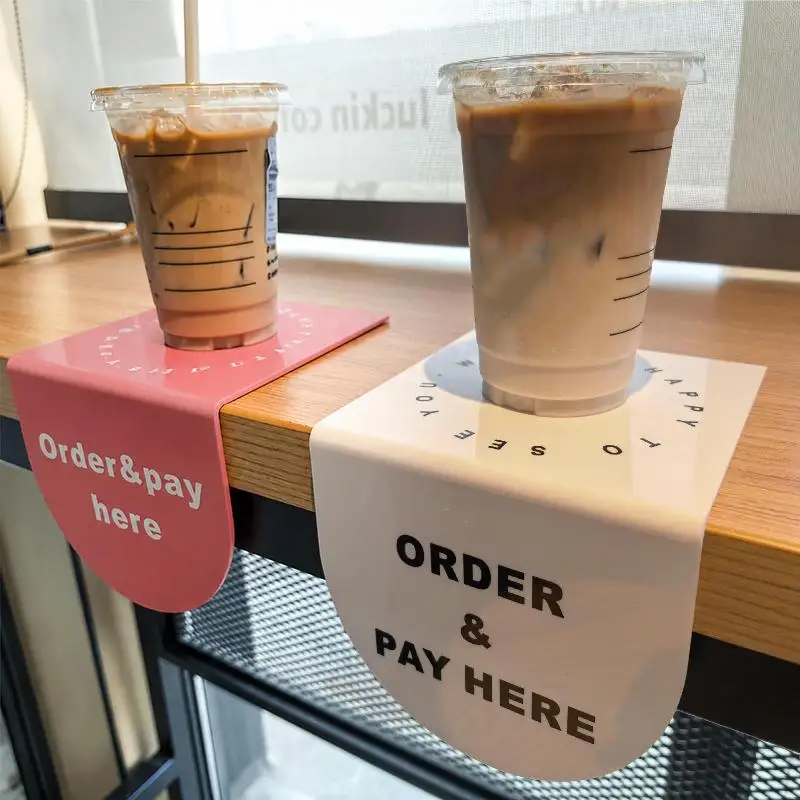 Sign Order Here Sign Pick Up Here Order Sign Cafe Label 15x12cm Acrylic Sign Board Counter Face Sign Tabletop Front Sign