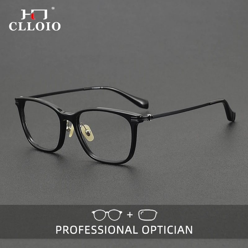 

CLLOIO Fashion Gradient Plate Pure Titanium Glasses Anti Blue Light Men Women Leisure Reading Glasses Prescription Glasses90012