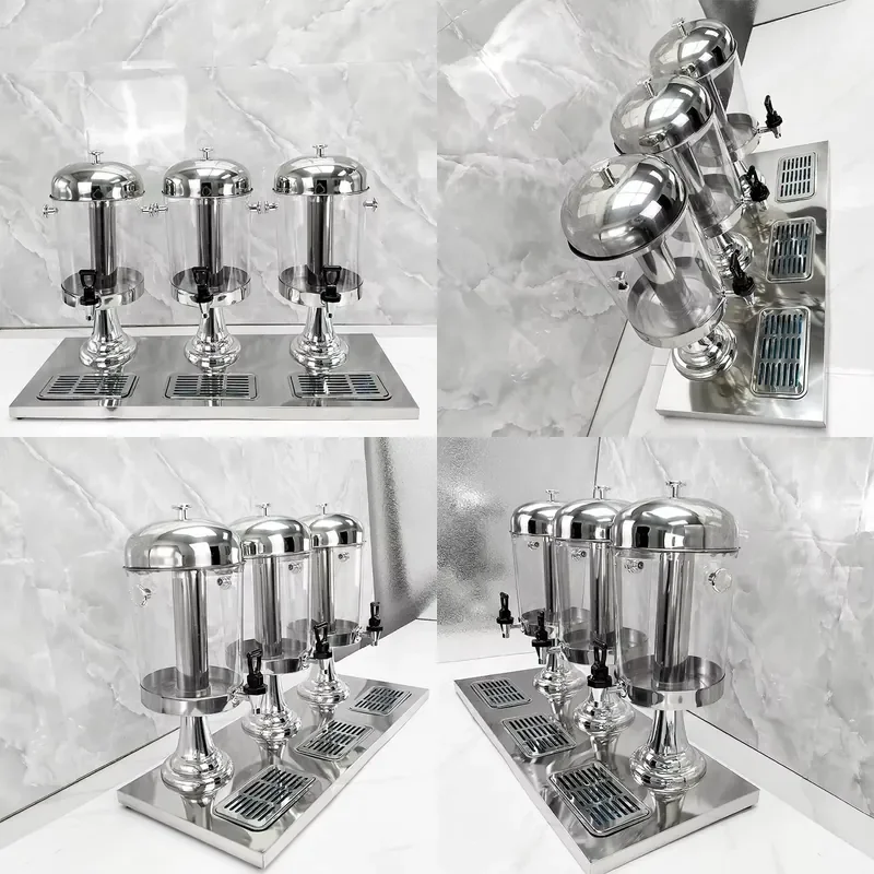 Best Quality Stainless Steel Insulated Fruit Juice Dispenser 3 Tanks Plastic Juice Dispenser Home Party Direct Factory