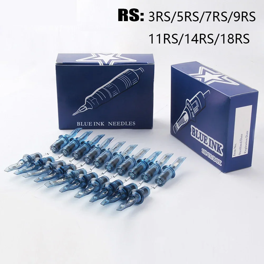 10pc Disposable Sterilized Tattoo Needle 3RS/5RS/7RS/9RS/11RS/14RS/18RS Permanent Makeup Cartridge Needles For Tattoo Rotary Pen