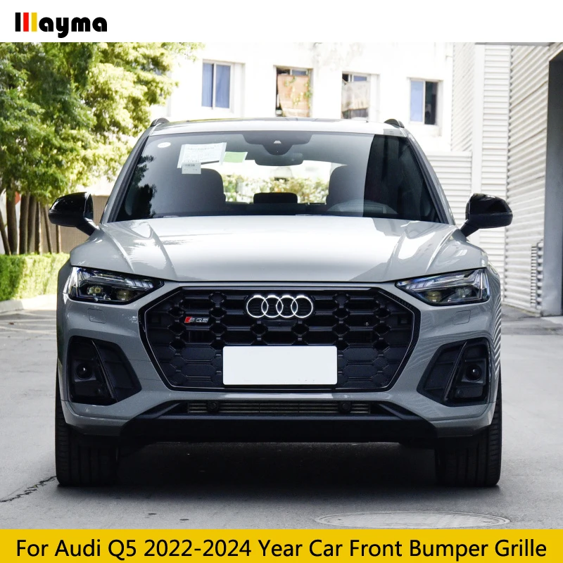 SQ5 Style ABS Auto Front Bumper Down Grille Fog Light Lamp Frame For Audi Q5 Q5L 2022 2023 2024 Year Car Accessories