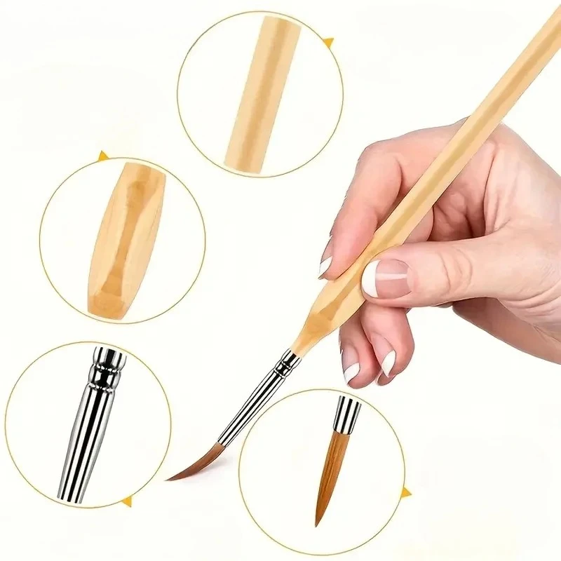 11pcs Detail Brush Set, Triangle Handle Micro Brush, Acrylic Painting Art Brush, Model Oil Painting, Digital Painting Set
