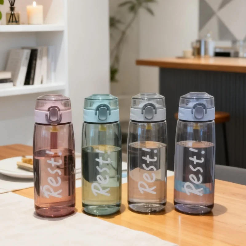 

500ml Large Capacity Summer Transparent Sport Water Bottle Leak-Proof Portable Drinking Kettle With Sippy Handle Juice Milk Cup