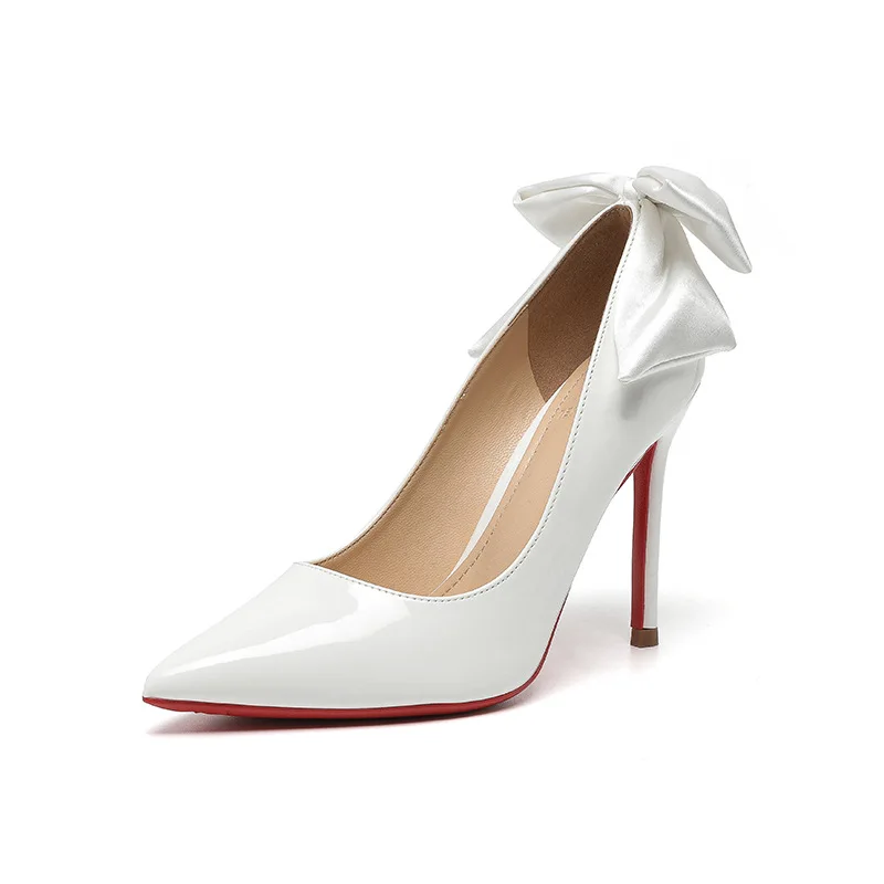 

High heels, red soles, high-end feel, professional temperament, goddess style, bow tie, not tiring feet, slim heels, pointed toe