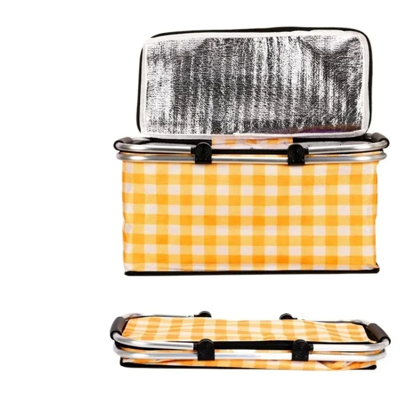 

Picnic basket, foldable camping spring outing incubator, large-capacity picnic storage portable basket