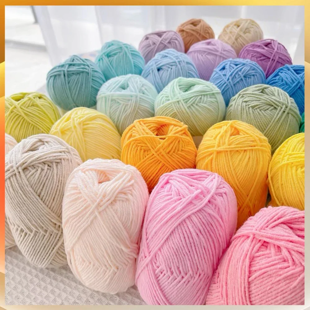 

50g/Set Soft Milk Cotton Yarn for Crochet Threads for Knitting Wool DIY Craft Sweater Hat Baby Wool Hand Knitting