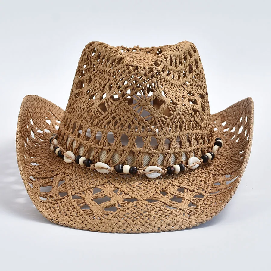 Natural Panama Straw Hats for Women Summer Hollow Beach Sun Hats Sombrero