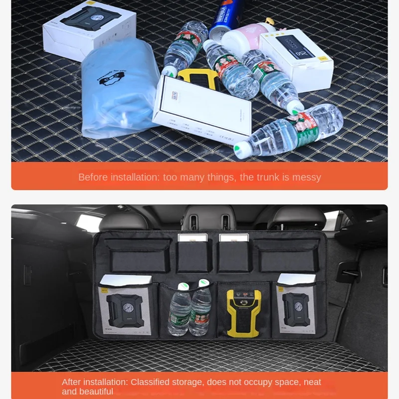 Versatile Oxford Cloth Car Trunk Storage Bag Rear Seat Back Hanging Vehicle Organizer Box for Automobile Interior