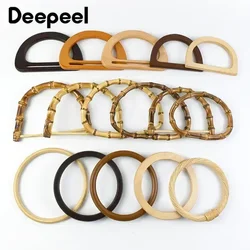 Deepeel-Poignée en bois naturel de bambou, anneau de poignet de remplacement, accessoires de sacs Foy, sac à main bricolage, 11-15cm, 2 pièces