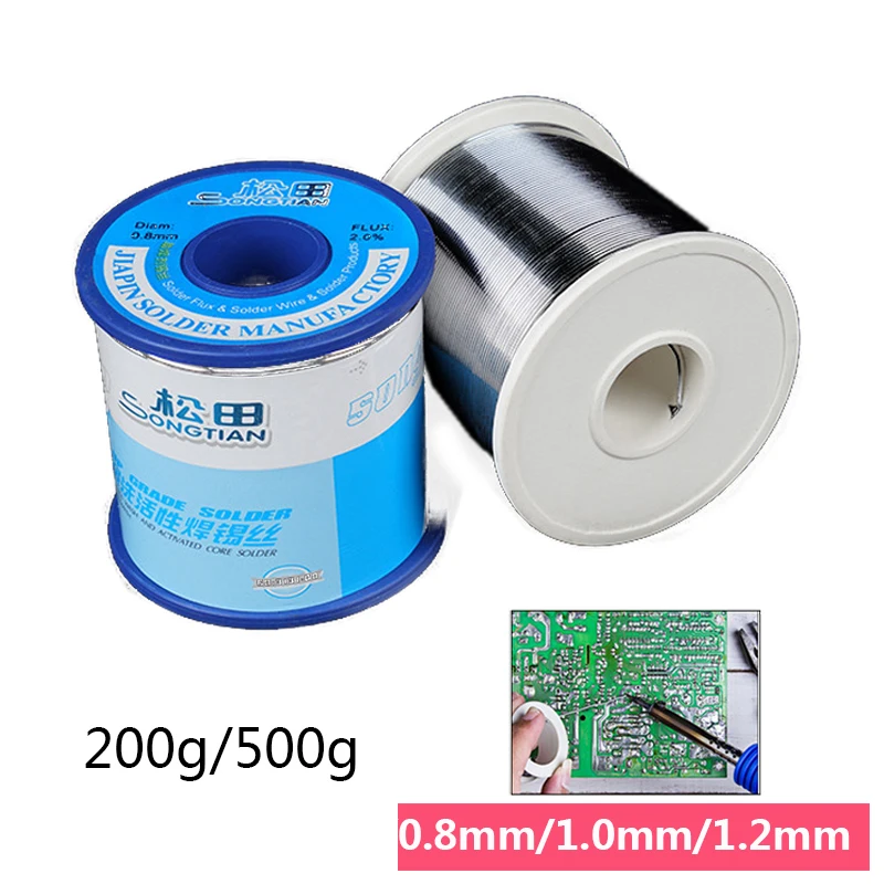 

200/500gTin Solder Soldering Wire 0.8-1.2mm Rosin Core Flux 2.0% Welding Wire Reel for Electronic Soldering Repair Tools