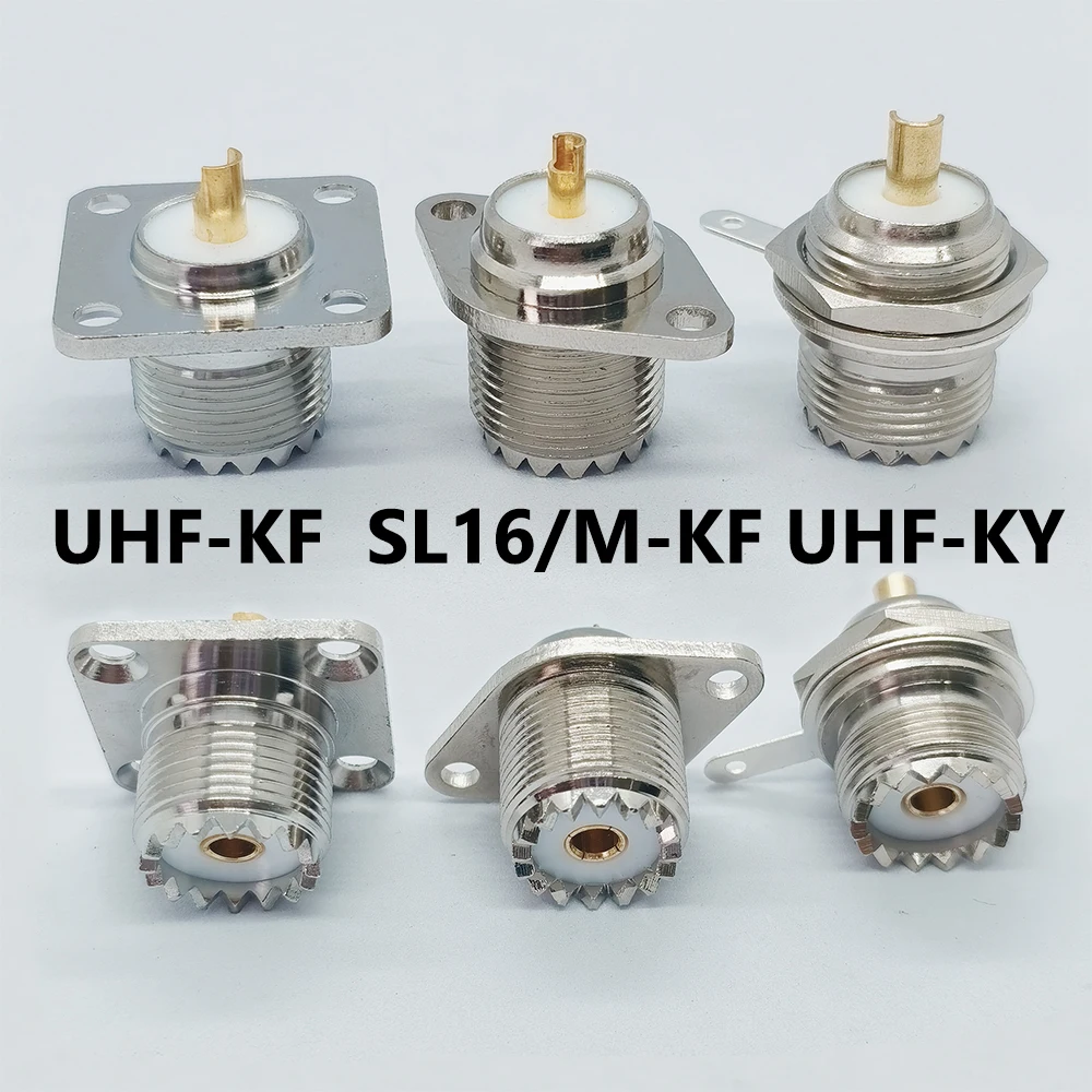1 Stück SL16-KFD UHF-KF UHF-KY SL16/M-KF Flanschmontage RF-Steckverbinder Adapter Testkonverter Panel-Chassis-Montagegriff RF-Koaxialkabel – Detail 1