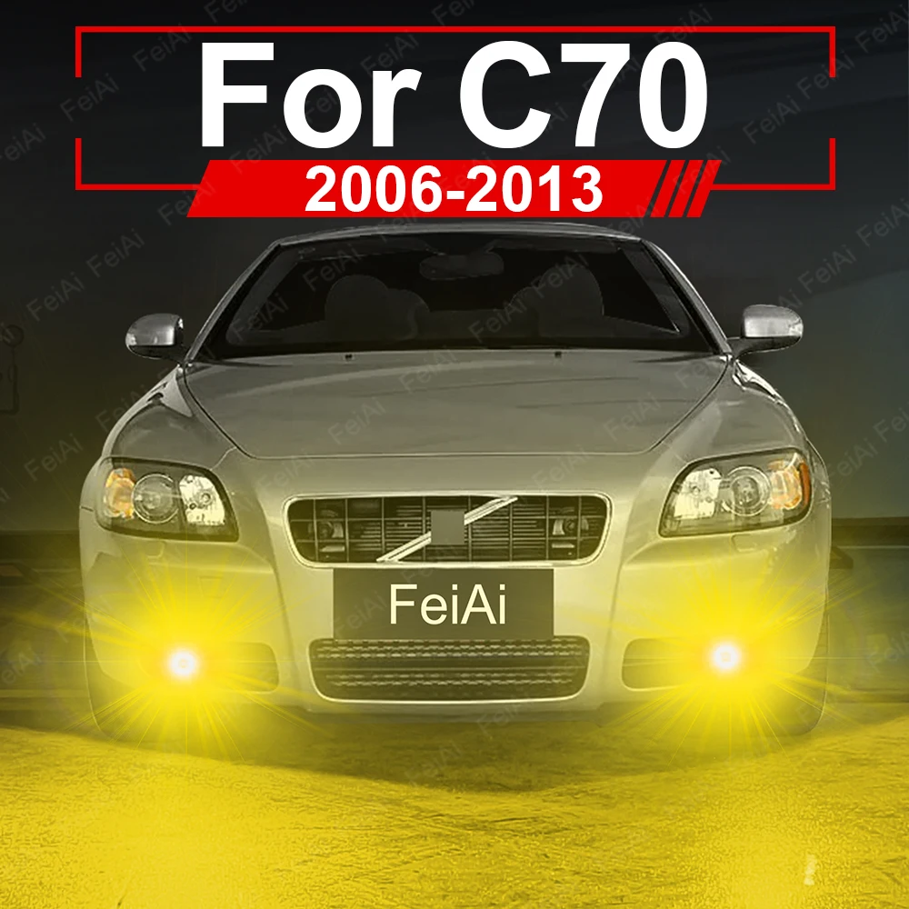 

Для Volvo C70 Противотуманные фары LED C70 2-го поколения Передние противотуманные фары двухцветные аксессуары 2006-2013 2012 2011 2010 2009 2008 2007 Желтый