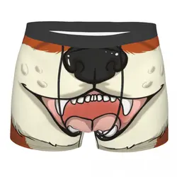 Male Cool Fox Cartoon Pattern Underwear Animal Print Boxer Briefs Breathable Shorts Panties Underpants