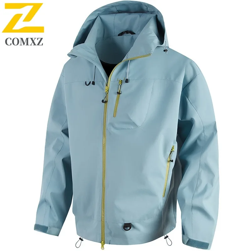 

COMXZ 2025 Мужская и женская повседневная куртка для пар, весенне-осенняя модная универсальная свободная водонепроницаемая ветрозащитная куртка