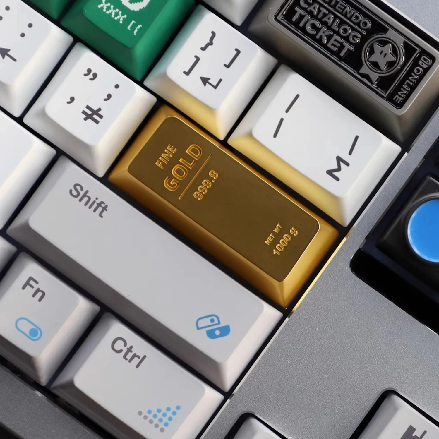 Teclas doradas de aleación de Zinc, tapa de llave artesanal de aluminio y Metal personalizada, teclas de perfil de cereza, tapa de teclado mecánico, accesorios para juegos