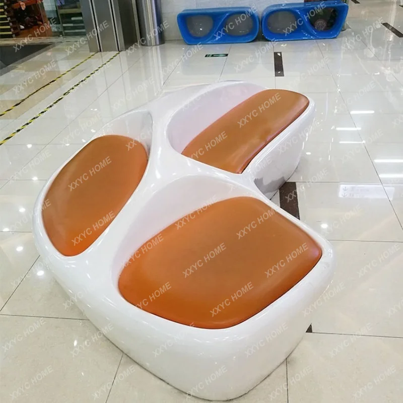 Leisure chair soft cushion seat model house commercial street shopping center rest waiting for sofa chair