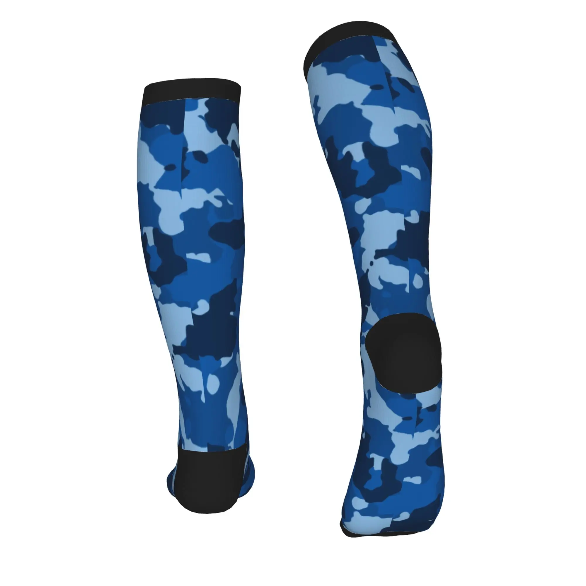 Camouflage Army Air Force Blue Dress Socks Men's Women's Warm Fashion Military Camo Sports Compression Socks view 3