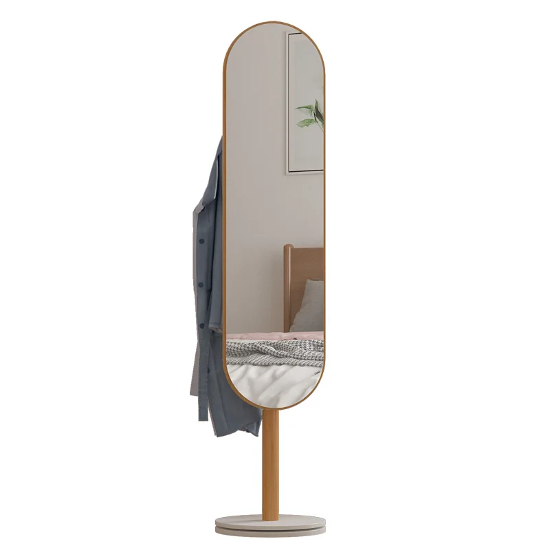 

Qf Dressing Mirror Clothes Rack Rotatable Full Body Mirror Multifunctional Living Room Floor