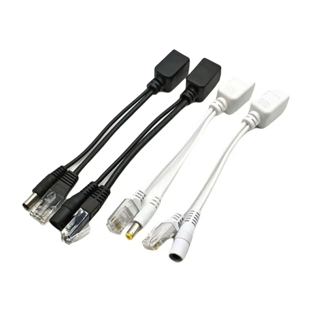 

A Pair Wire Adapter 12V POE Cable Centralized Black/White POE Splitter POE Injector IP Camera